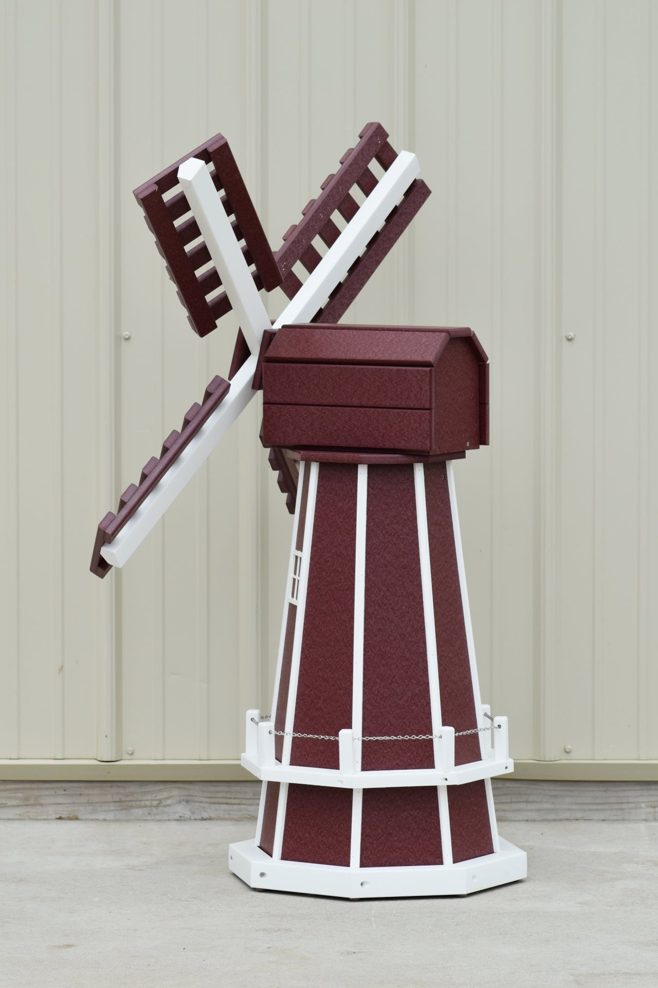 46" Octagon Poly Dutch Windmill Cherry with White Trim