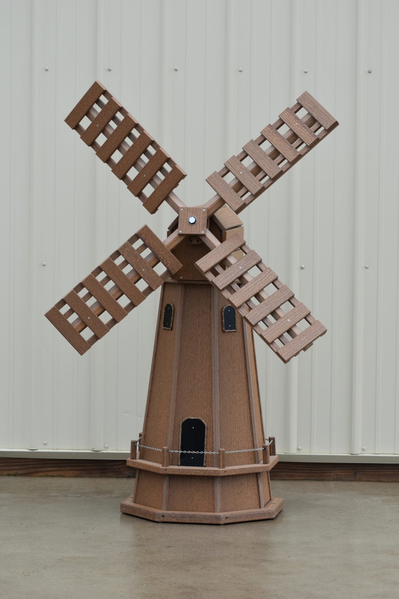 5 ft. Octagon Poly Dutch Windmill Solid Antique Mahogany "Wood Looking Windmills"