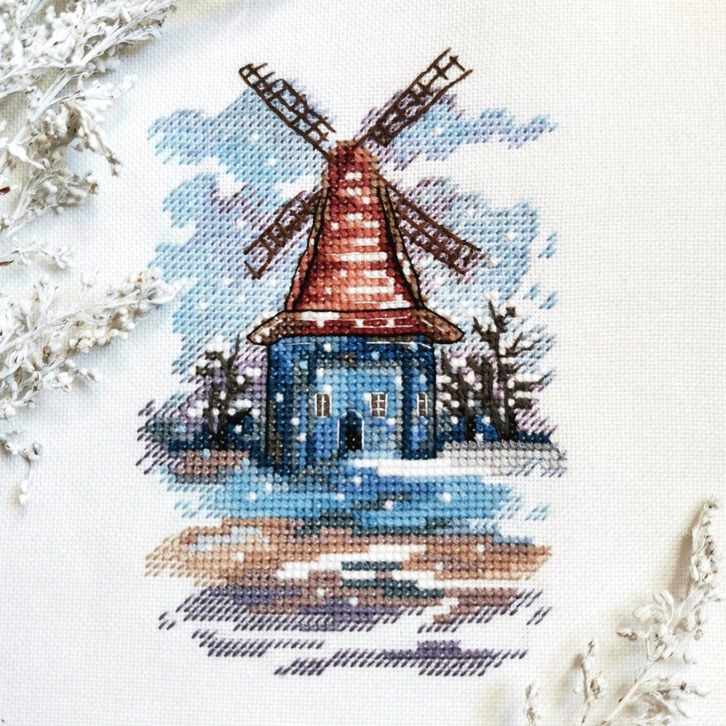 Windmill Winter - PDF Cross Stitch Pattern