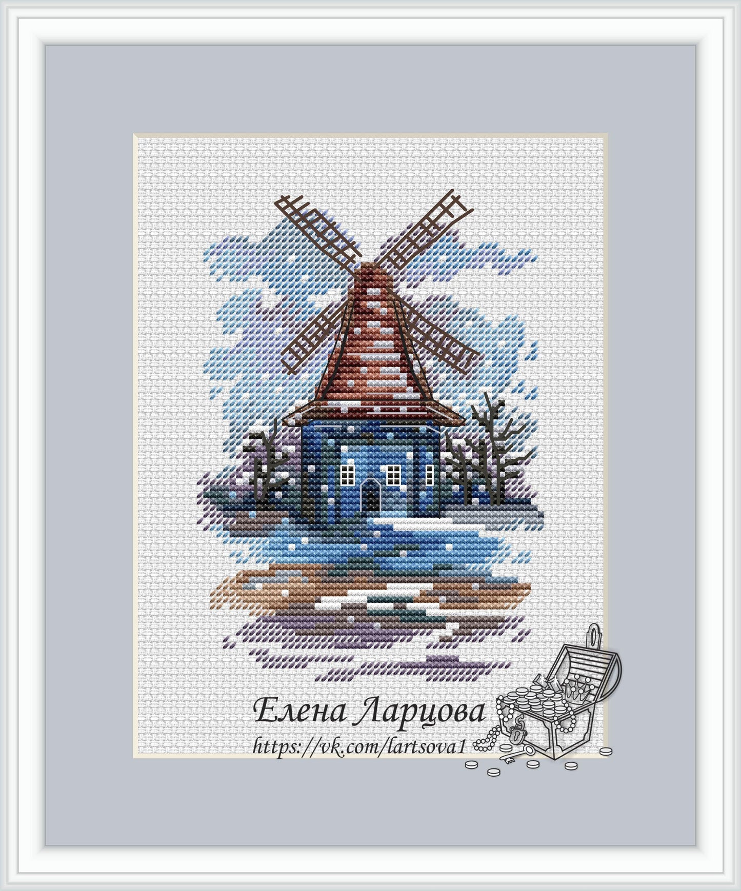 Windmill Winter - PDF Cross Stitch Pattern