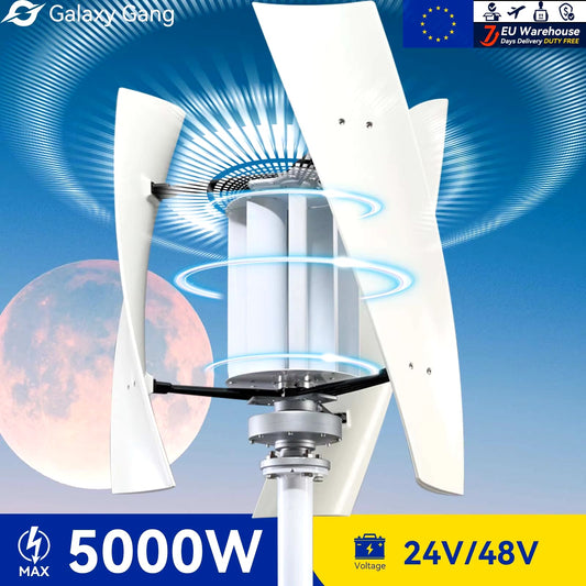 5KW 5000W Vertical Axis Maglev Windmill Turbine High Voltage Generator 24V 48V with Hybrid Charge Controller GGX5