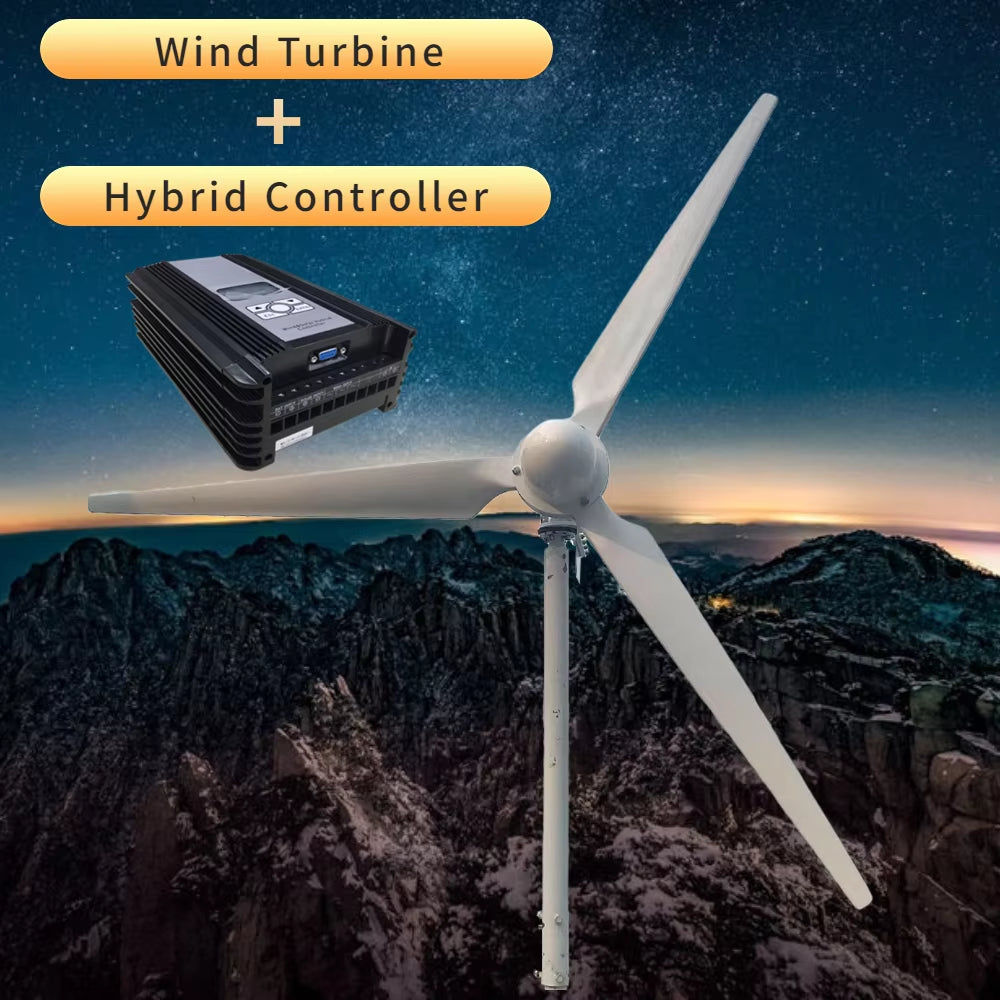 Horizontal Wind Turbine Generator Windmill 30KW 40KW 24V 48V 96V 110V 120V 220V 230V 380V 3 Blades Permanent Magnet Generator