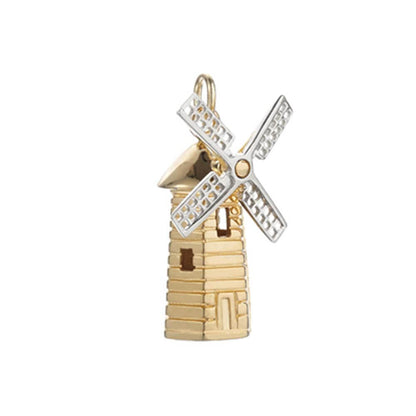 Windmill Charm Hamptons New York Two Tone Gold