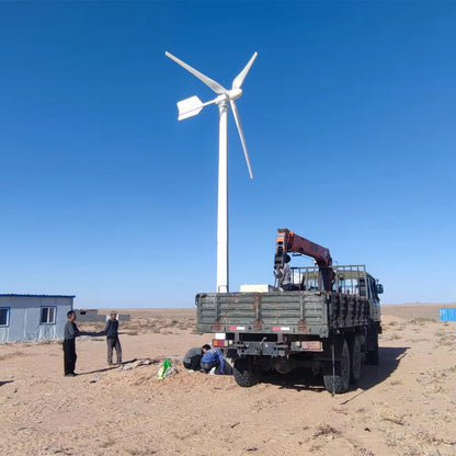 New Energy 30000W 48V-220V Small Windmill 3 Blades Horizontal Wind Turbine Generator Free MPPT Controller for Homeuse for You