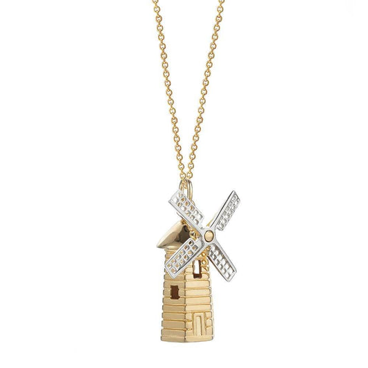 Windmill Charm Amsterdam Netherlands Solid Gold