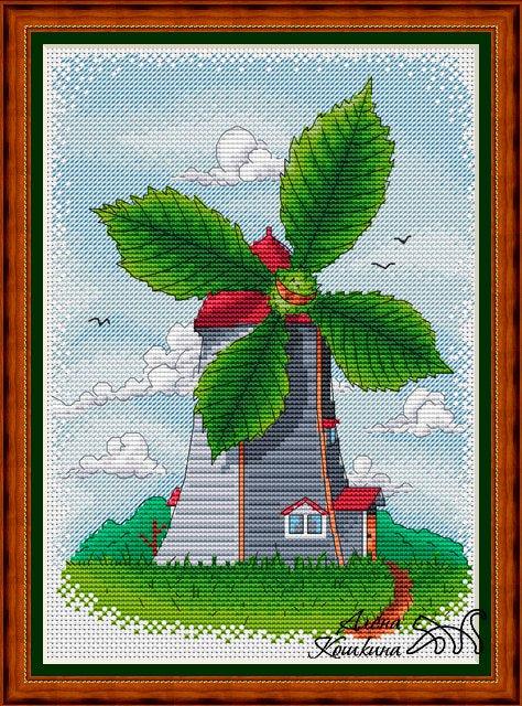 Summer Windmill - PDF Cross Stitch Pattern