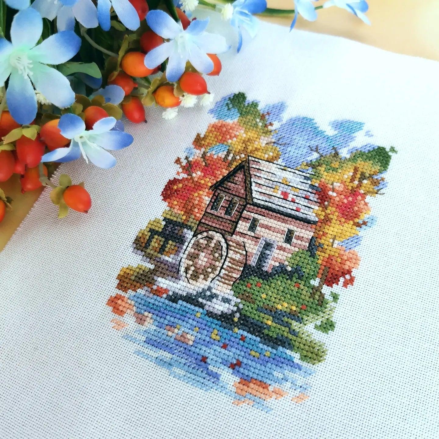 Windmill Autumn - PDF Cross Stitch Pattern